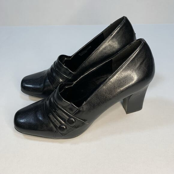 Franco Sarto Rosalie Womens Heels Sz 8 M Black Academia Witchy 3.25" Block Heel - Picture 1 of 16